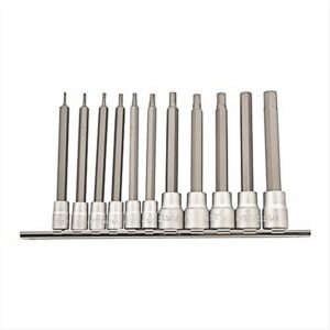 KINCROME Hex Socket Set Long Series 11 Piece 1/4 & 3/8 Drive - Imperial