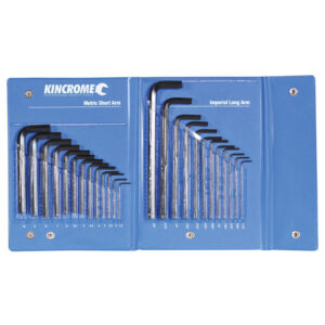 KINCROME Hex Key Wrench Set 25 Piece Imperial & Metric