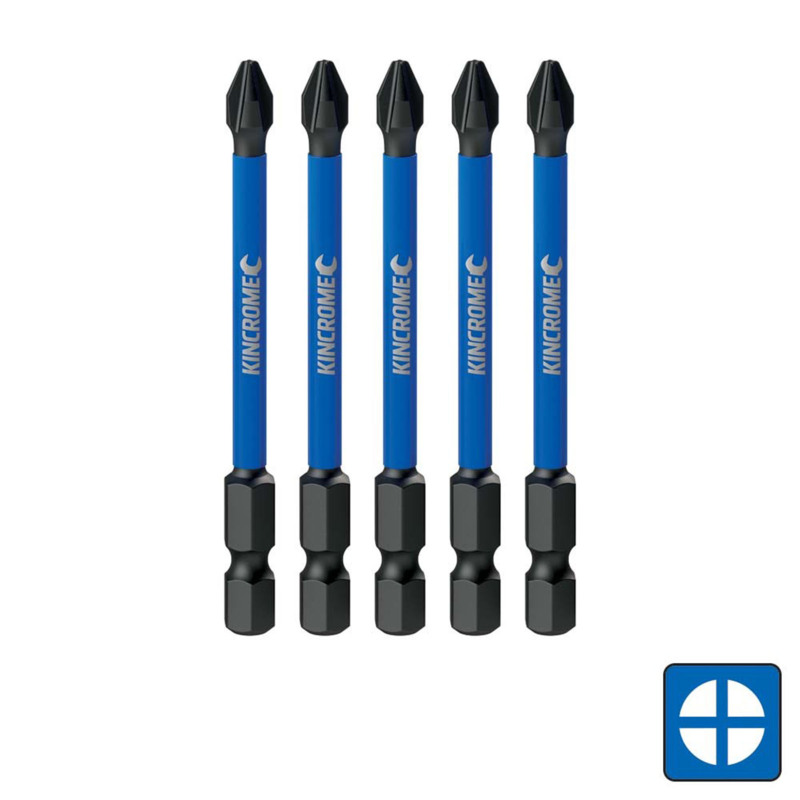 KINCROME Phillips #2 Impact Bit 75mm 5 Piece