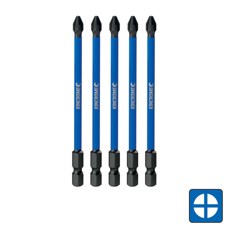 KINCROME Phillips #2 Impact Bit 100mm 5 Piece