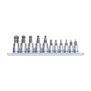 KINCROME Ball-End Hex Socket Set Short Series 11 Piece 1/4 & 3/8 Drive - Metric