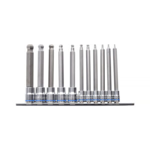 KINCROME Ball-End Hex Socket Set Long Series 11 Piece 1/4 & 3/8 Drive - Metric