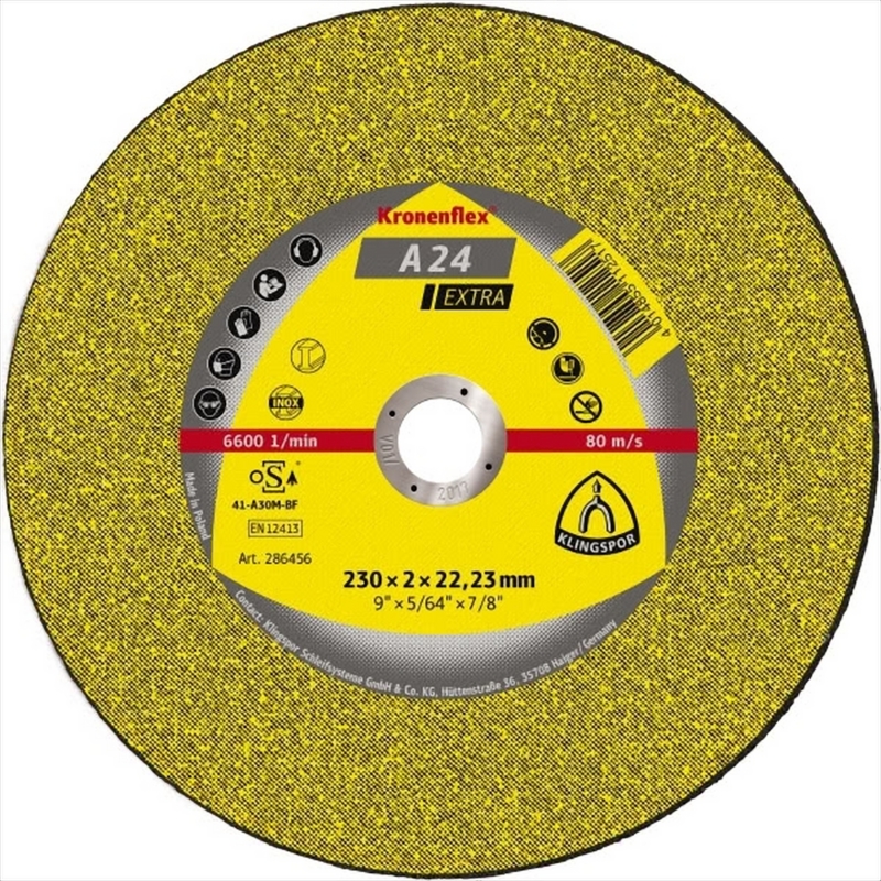 KLINGSPOR Cut Off Wheel (A24) Extraflat Medium Grit 230 X 3 X 22mm
