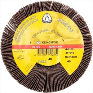 KLINGSPOR Angle Grinder Flap Wheel (SMT617) Alox Grit 40 125 X 20mm