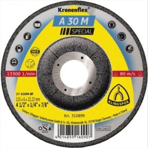 KLINGSPOR Grinding Disc (A30M) 12200RPM Grit Medium 125 X 6 X 22mm