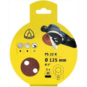 KLINGSPOR Velcro Disc Ps22 E Alxgls515 Pk Of 5 25Discs Gr 180 150