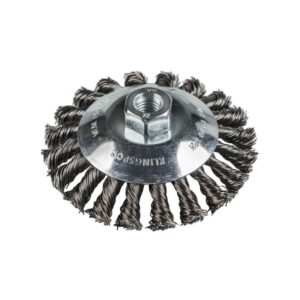 BK600Z Knotted cone brush 115x14xM14 Stainless Steel