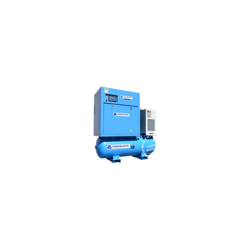 PEERLESS 20Hp Screw Compressor 8 Bar 2400Lpm C/W Dryer Tank And Screw