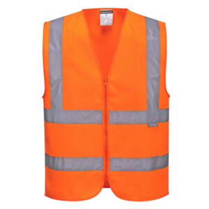PORTWEST Hi-Vis Zipped Band and Brace Vest - Orange - XXXLarge