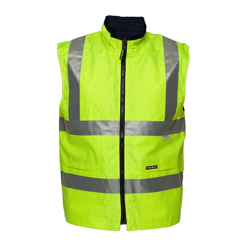 PRIME Anti Static D/N Reversible Vest With Zip Closure Yellow-Xl