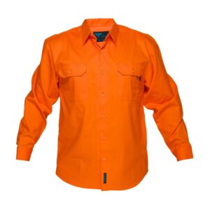 PRIME Ww988 L/S Full Hi-Vis Drill Shirt Orange-2Xl