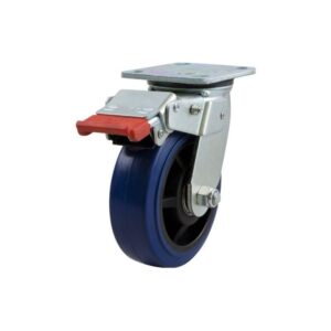 RICHMOND 150mm Swivel Rebound Rubber Wheel 225kg Capacity Castor With Lock & Brake