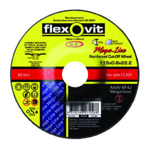 SAINT-GOBAIN ABRASIVES 125X0.8X22.2mm A60Vbf42 Mega Inox Depressed Centre Cut-Off