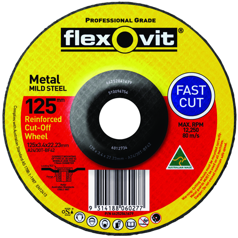 FLEXOVIT 230X6.8X22.2mm A24/30P Metal Depressed Centre Grinding
