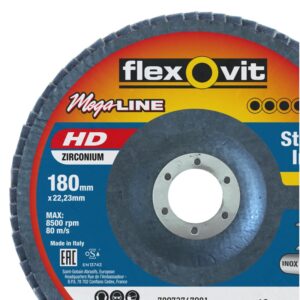 FLEXOVIT 180X22mm Z60 Flexovit Flap Disc - Mega-Line Blue Hd R860 (Blue)