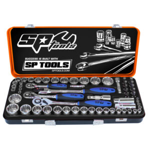 SP TOOLS SOCKET SET - 1/4",3/8",1/2" DR 12PT 59PC METRIC/SAE
