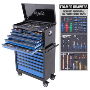 SP TOOLS TOOLKIT 417PC METRIC/SAE - SUMO SERIES 14 DRAWER BLACK/BLUE FOAMED