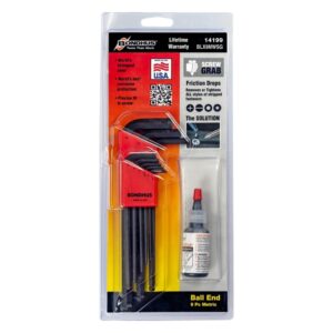 BONDHUS Metric Ball End Hex Key Set W. Screw Grab - 9 Piece