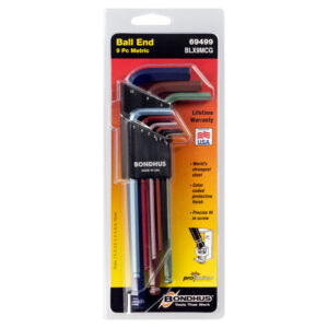 BONDHUS 1.5-10mm Ball End L-Wrench 9Pc Allen Key Set