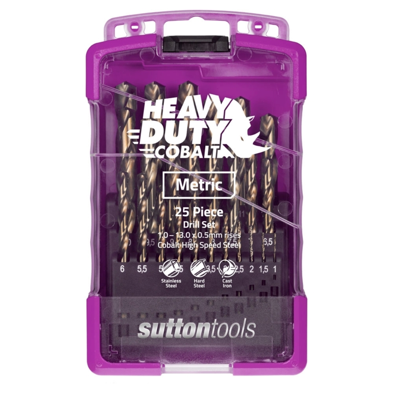 SUTTON 25pc Metric Cobalt Jobber Drill Set