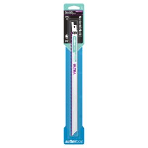 SUTTON Recip Blade H532 F/Glass & H/Wood 225X19X1.3Mm 3Tpi Tct 2Pk