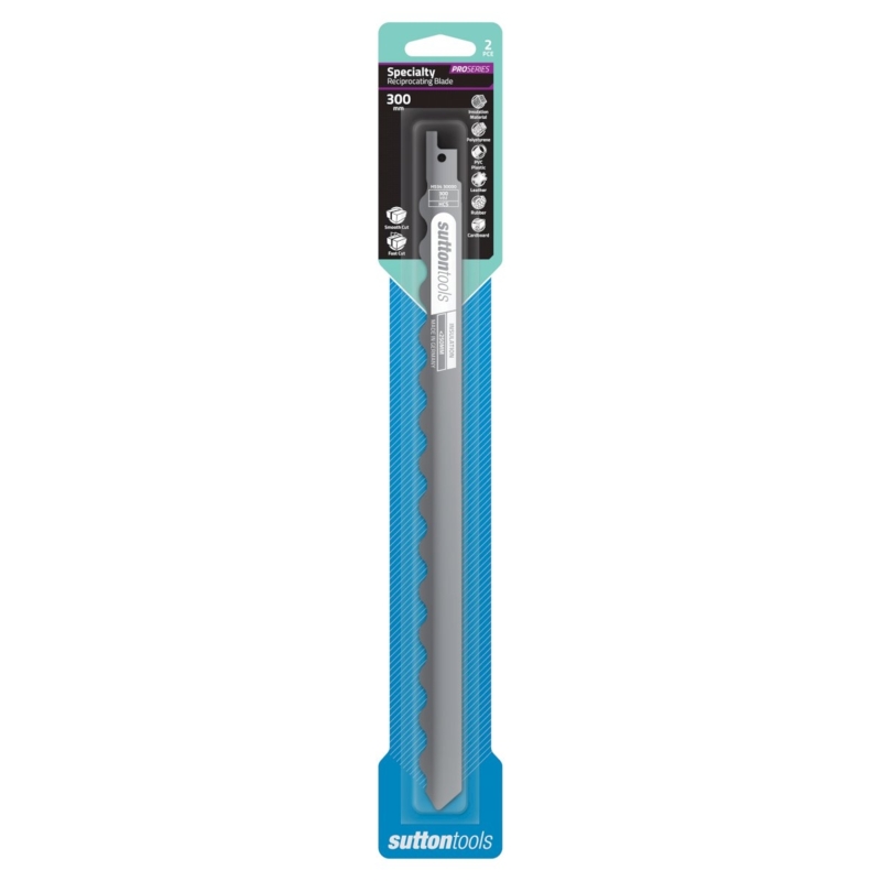 SUTTON Recip Blade H534 Insulation Wave/Cut 300X19X1.27Mm Hcs 2Pk