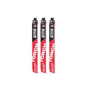 MILWAUKEE SAWZALL™ The TORCH™ with NITRUS CARBIDE™™ Teeth 230mm 9" 8TPI Blade 3 Pack