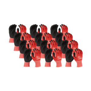 MILWAUKEE Cut 1(A) Nitrile Dipped Gloves 12 Pack - L