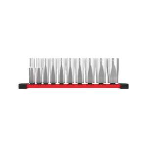 MILWAUKEE 3/8" Drive 10pc SAE Deep Socket Set with Storage Rail
