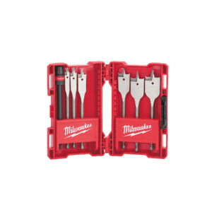 MILWAUKEE 7pc Timber Spade Bit Set (10mm, 13mm, 16mm, 19mm, 22mm, 25mm, 150mm Extension)