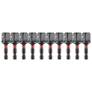 MILWAUKEE SHOCKWAVE™ Power Bit Socket Adapter 1/4" Hex To 1/2" Square 10 Pce