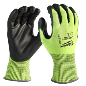 MILWAUKEE Cut 4(D) High Visibility Polyurethane (PU) Dipped Gloves 1 Pack - XL