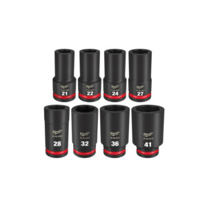 MILWAUKEE SHOCKWAVE™ 3/4"Dr 8pc Metric Deep 6 Point Impact Socket Set