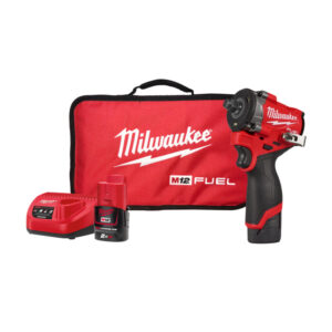 MILWAUKEE M12 FUEL™ 1/2" Stubby Impact Wrench with Friction Ring Kit (2x 2.0Ah, Bag)