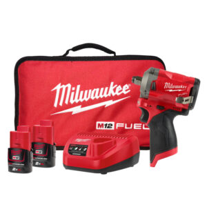 MILWAUKEE M12 Fuel™ 1/2" Stubby Impact Wrench With Friction Ring Kit (2X 2.0Ah)