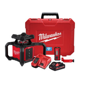 MILWAUKEE M18™ Horizontal Rotary Laser 610m (2000') Red Kit (1x 3.0Ah, Case)