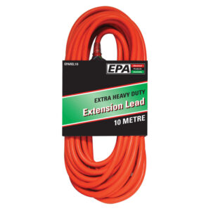 EPA 15A Cable, 10 Amp Plug with Neon Socket Extra HD, Red 10m