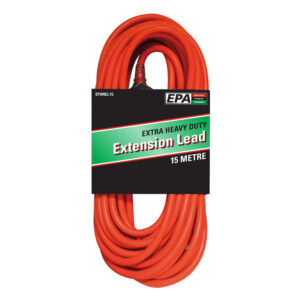 EPA 15A Cable, 10 Amp Plug with Neon Socket Extra HD, Red 15m