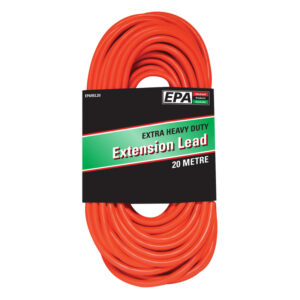 EPA 15A Cable, 10 Amp Plug with Neon Socket Extra HD, Red 20m