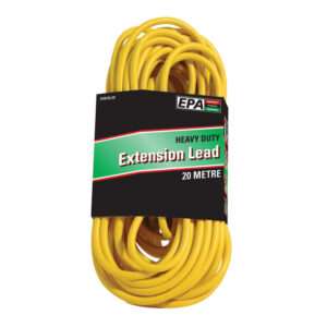 EPA 10A Cable, 10 Amp Plug with Neon Socket HD, Yellow 20m (3 Core 1.0mm2)
