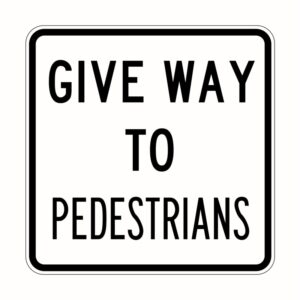 UNIFORM SAFETY SIGNS 600X600mm - Alu, Class 1 - Give Way To Pedestrians
