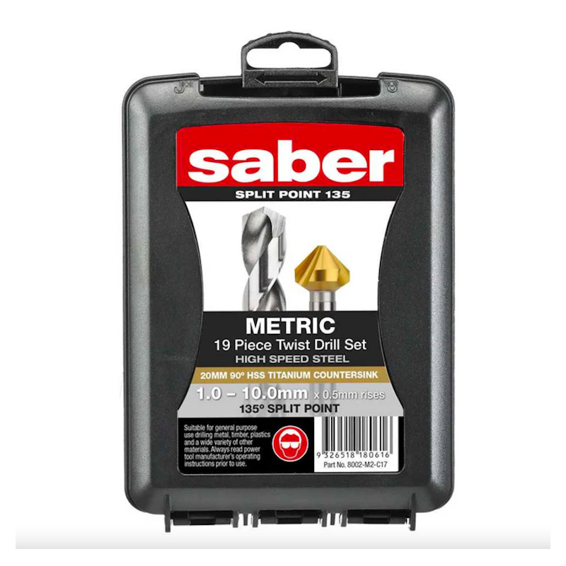 SABER 25pc Bright HSS Jobber Set 1.0-13.0 x 0.5mm With Bonus