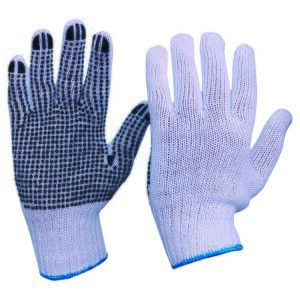 PROCHOICE Knitted Poly/Cotton With Pvc Dots Gloves Men'S Size