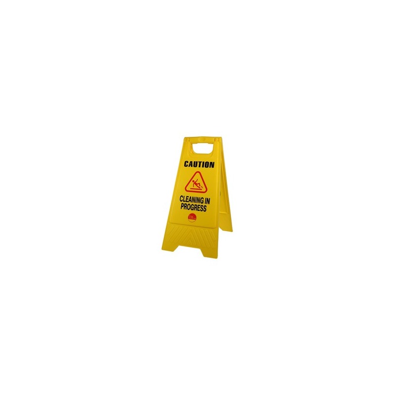 FLOOR SIGN YELLOW POLY "CLEANING IN PROGRESS" 600X300MM