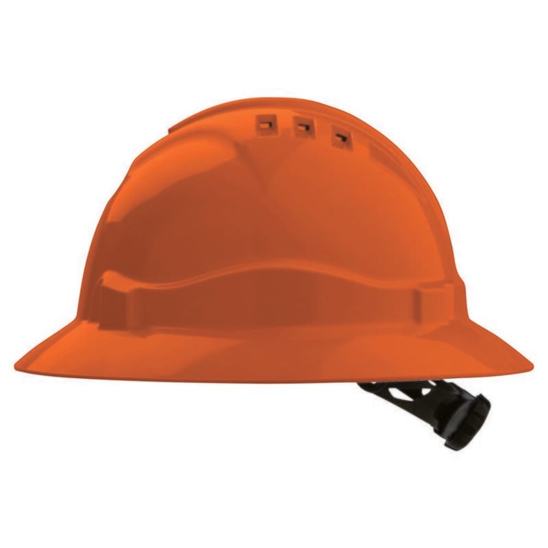 PROCHOICE Hard Hat Full Brim Vented Ratchet Harness - V6 Orange
