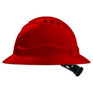 PROCHOICE Hard Hat Full Brim Vented Ratchet Harness - V6 Red