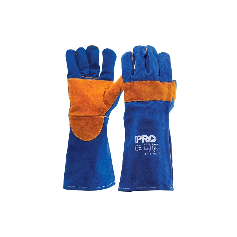 PROCHOICE Blue & Gold Premium Welder'S Gloves Large