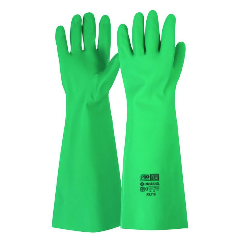 PROCHOICE 46Cm Green Nitrile Gauntlet Gloves Xl (10)